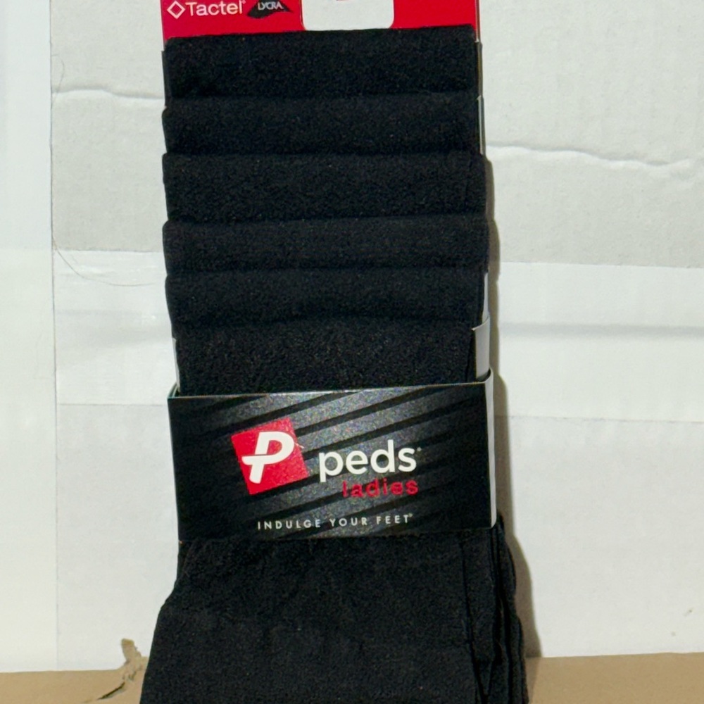 Peds Ladies Black Hosiery Socks